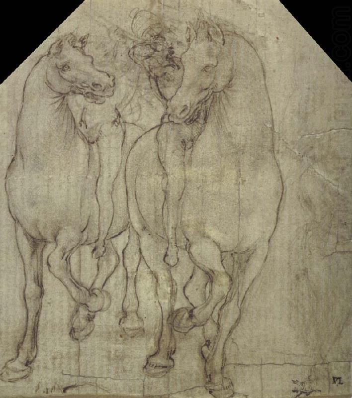Leonardo  Da Vinci Horses with horsemen china oil painting image